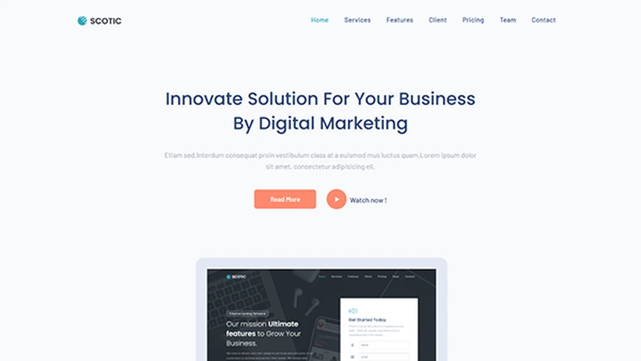 Scotic - Landing Page Template