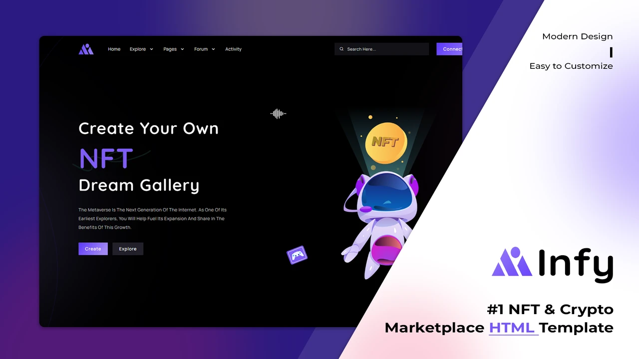 Infy - NFT and Crypto Marketplace HTML Template