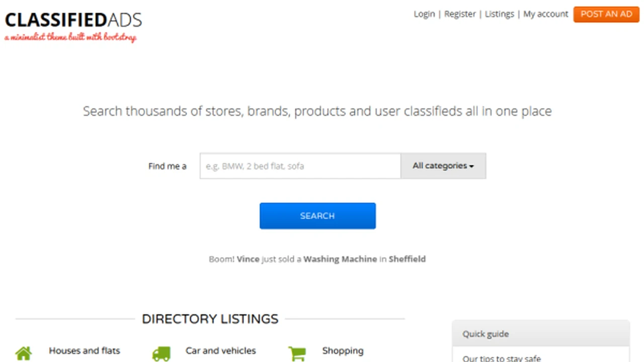 BootListings - Bootstrap Classifieds