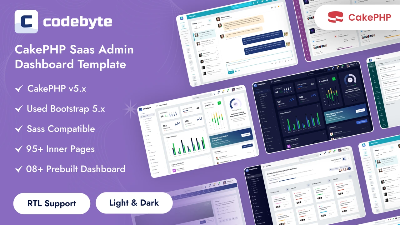 CodeByte - Saas CakePHP Admin Dashboard Template