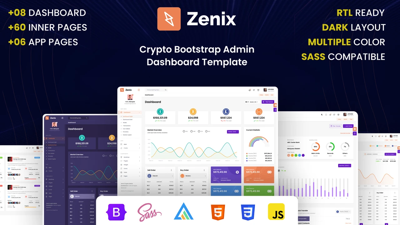 Zenix - Crypto Bootstrap Admin Dashboard