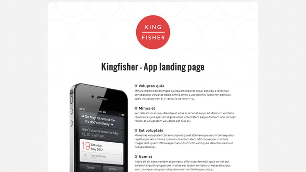 Kingfisher - App Landing Page