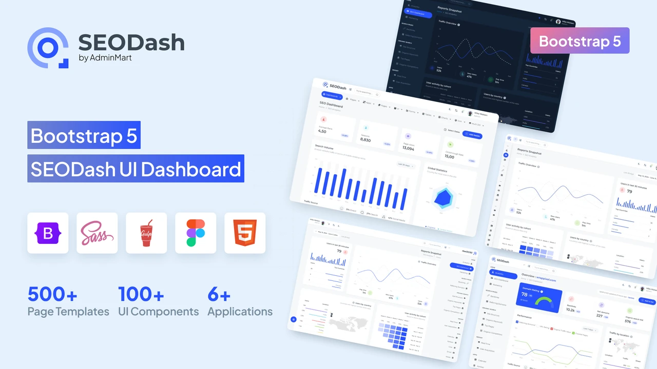 SEO Dash - Bootstrap Reporting Dashboard Template