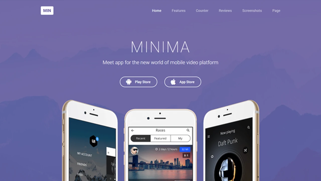 Minima - Simple App Showcase Landing Page