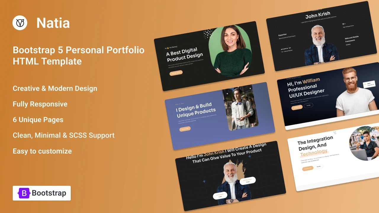 Natia - Bootstrap 5 Personal Portfolio Template