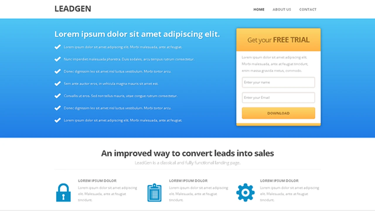 LeadGen Responsive HTML5 Landing Page