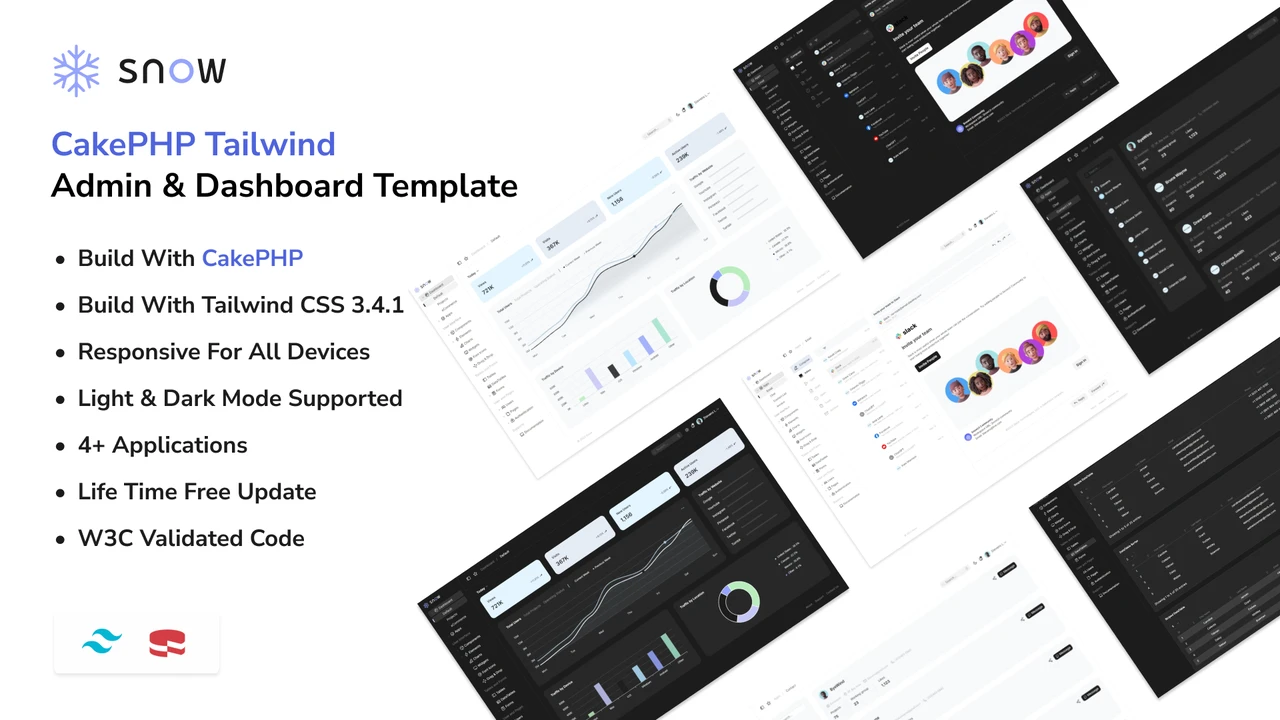 Snow - CakePHP Tailwind Admin & Dashboard Template