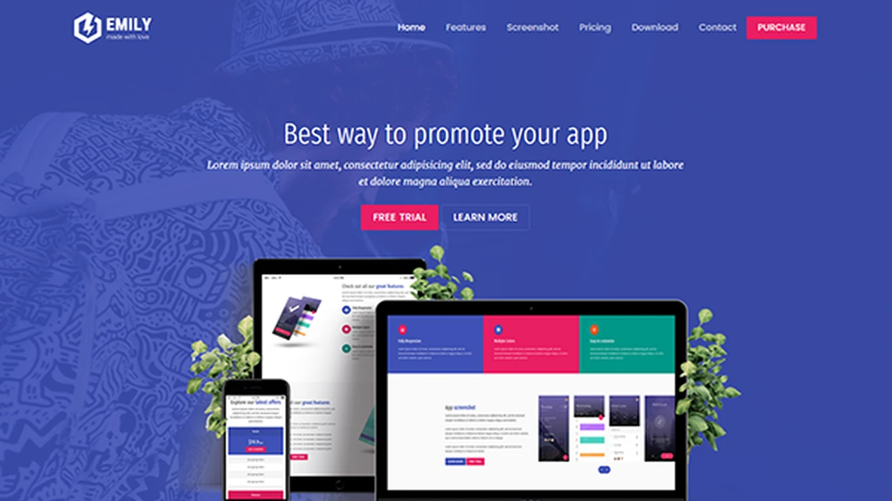 Emily - App Landing Page Template