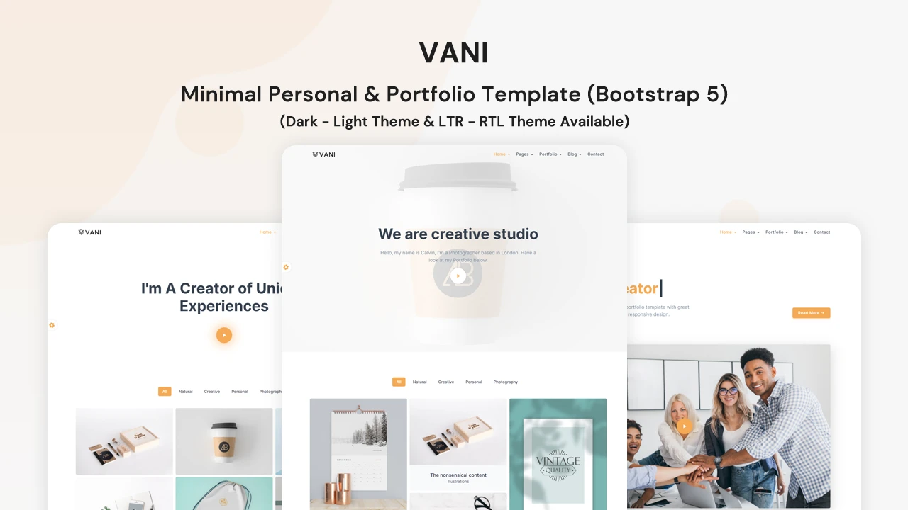 Vany - Minimal Personal & Portfolio Template