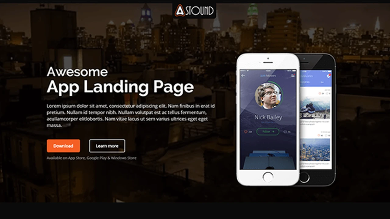 Astound - App Landing Page