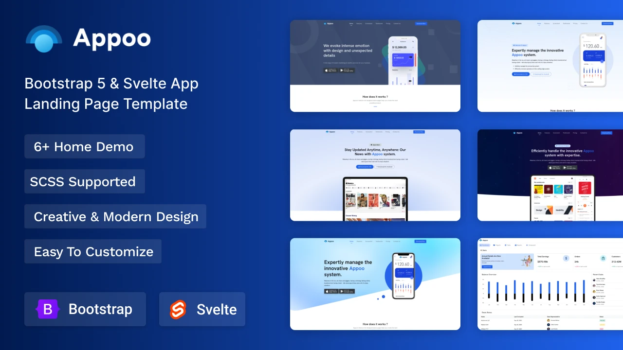 Appoo - Svelte App Landing Page Template