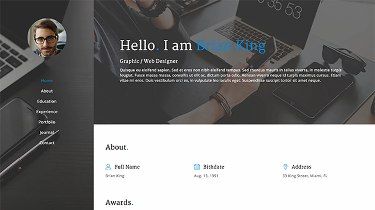 MyWork - Resume Bootstrap Template