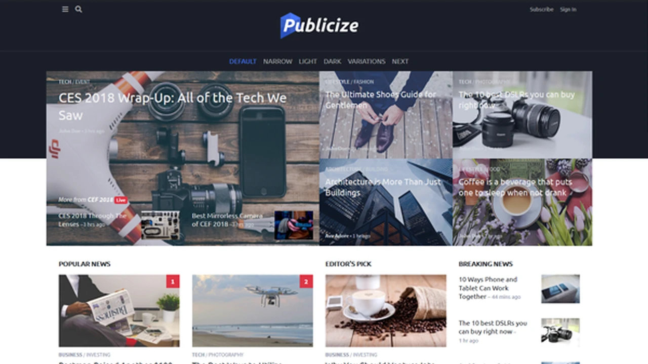 Publicize - Blog News and Magazine Template