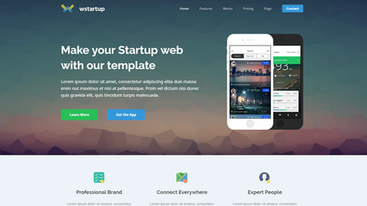 Wstartup - Responsive Startup Landing Page