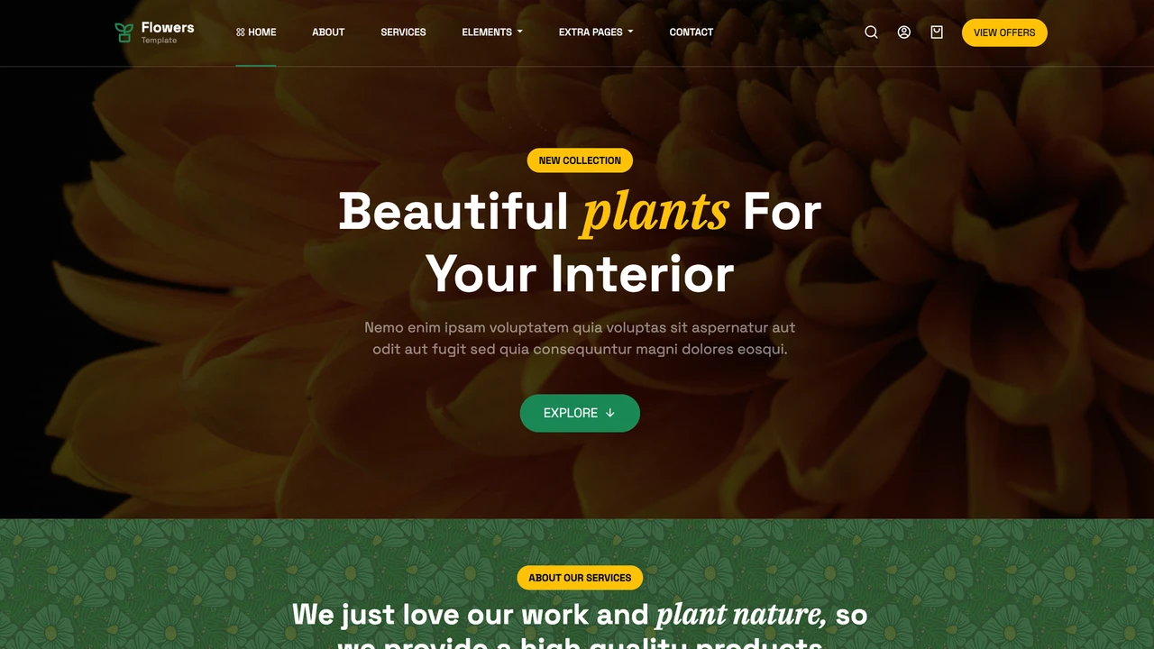 Flowersx - Plant & Flower Shop Website Template
