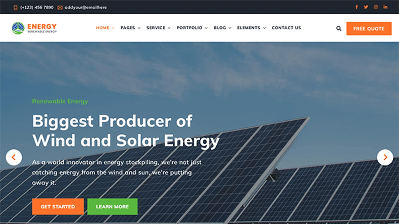Energy - Wind & Solar Energy Template