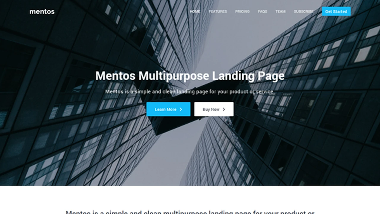Mentos - Tailwind CSS Landing Page