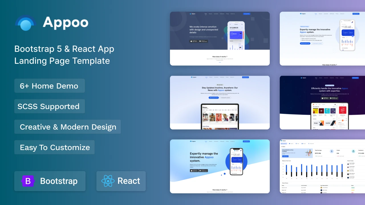 Appoo - React 18 Landing Page Template