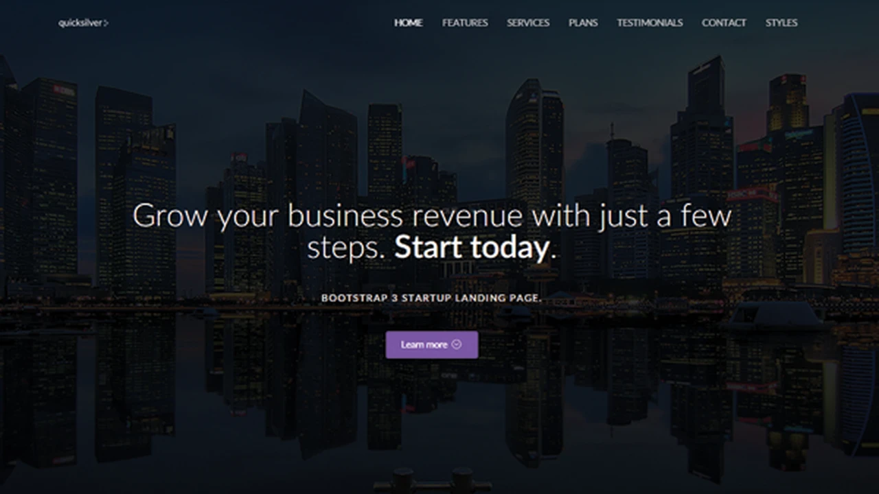 Quicksilver - Startup Landing Page
