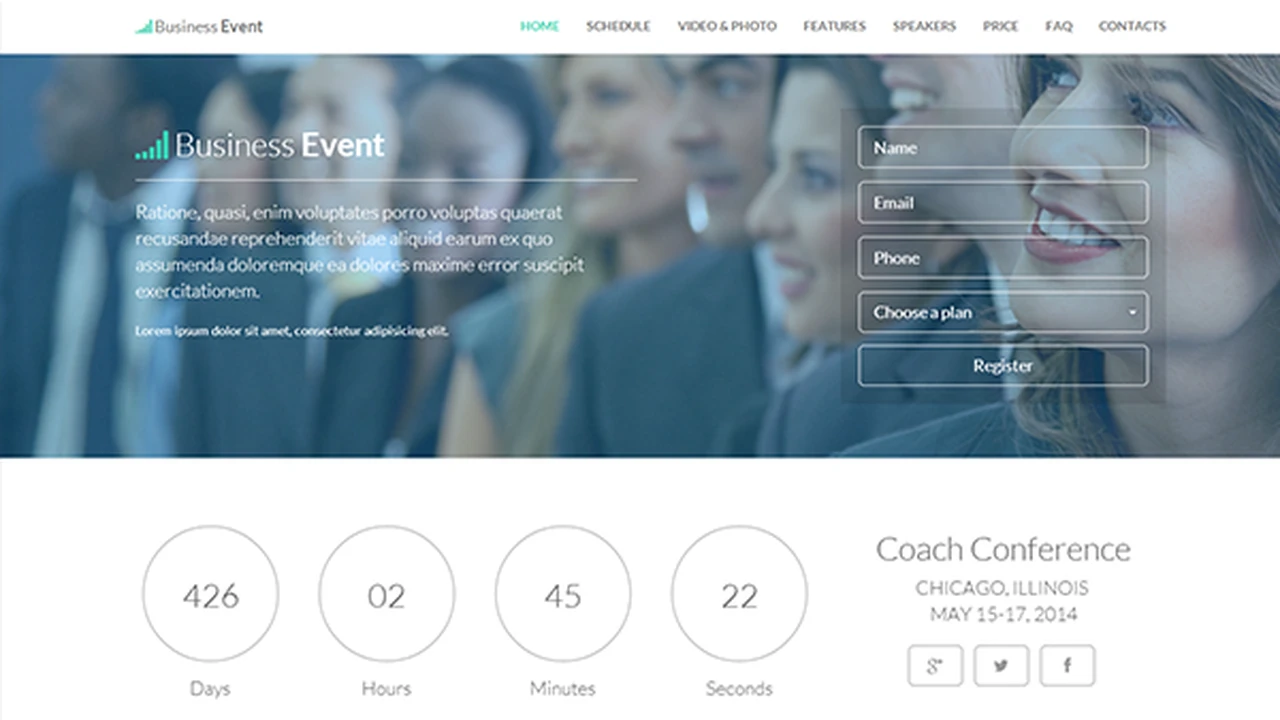 Business Event - Responsive Landing Page