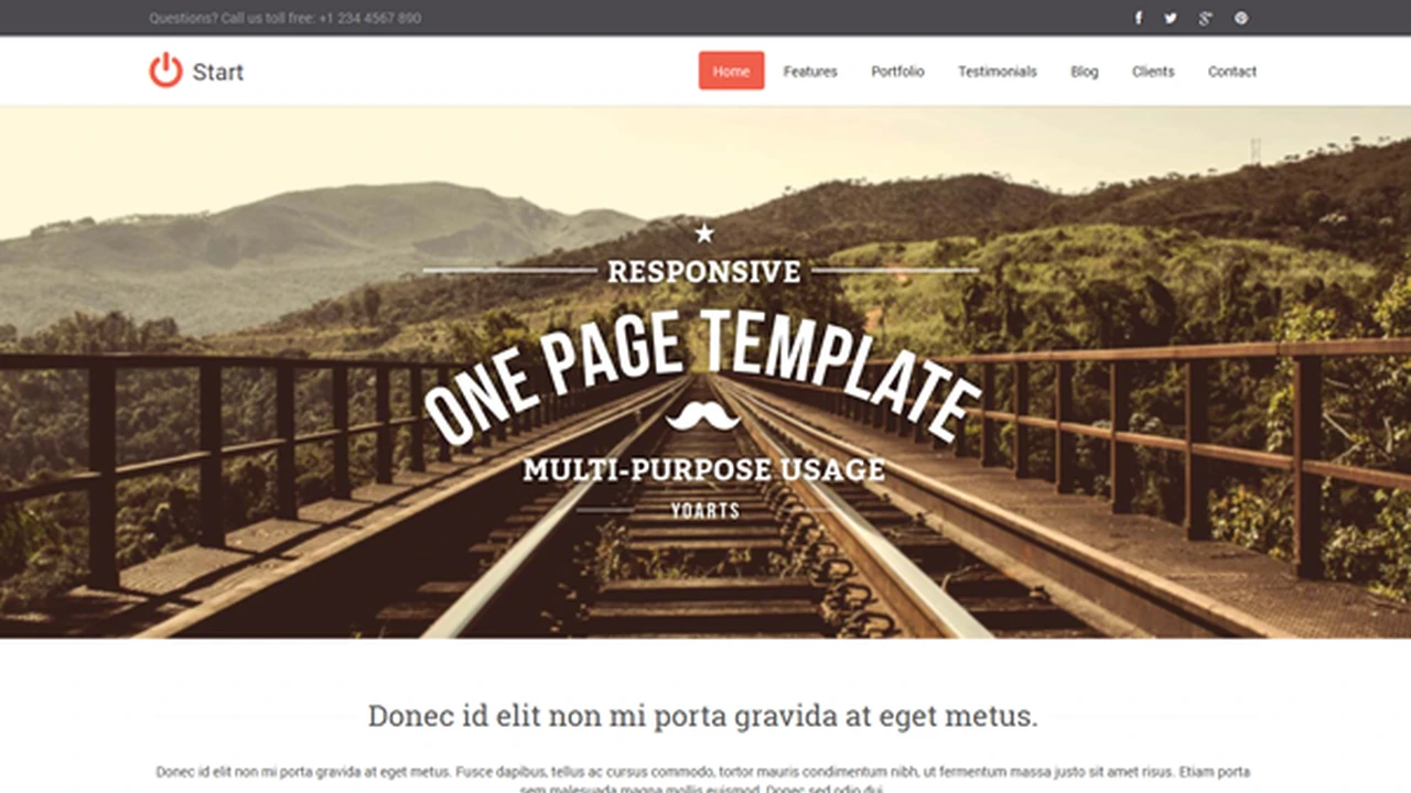Start - Responsive One Page Template