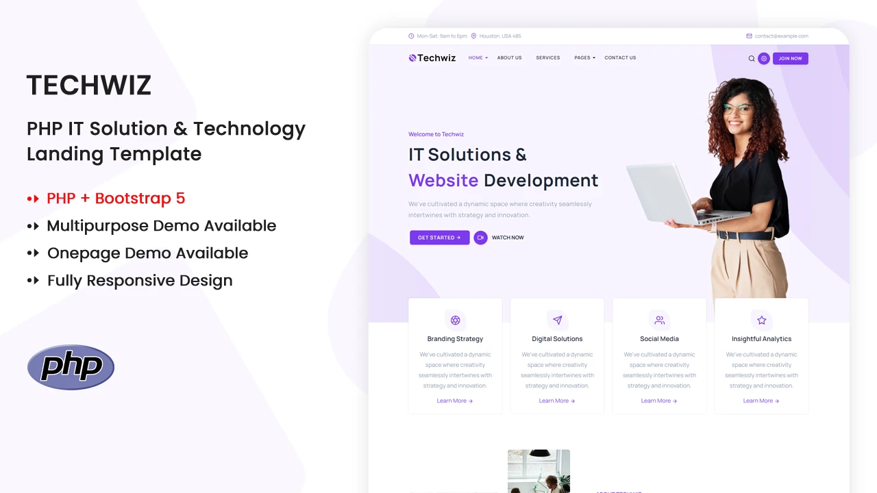 Techwiz - PHP IT Solution & Technology Multipurpose Template By ...