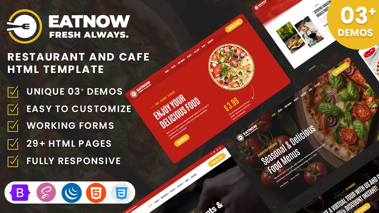 Eatnow - Restaurant and Cafe HTML Template