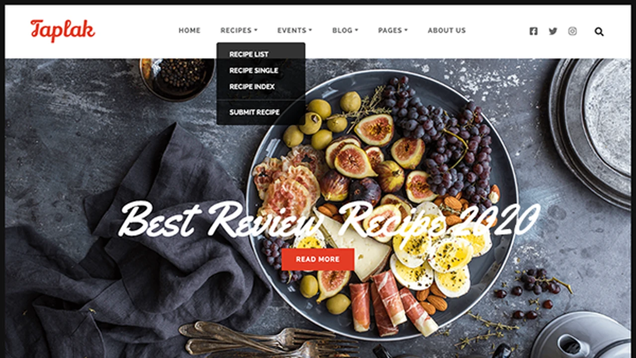 Taplak - Modern Food Recipe Web Template