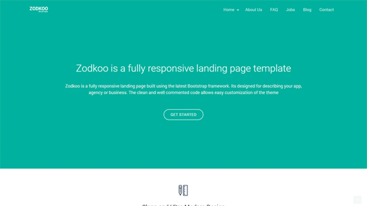 Zodkoo - Responsive WordPress Landing Theme