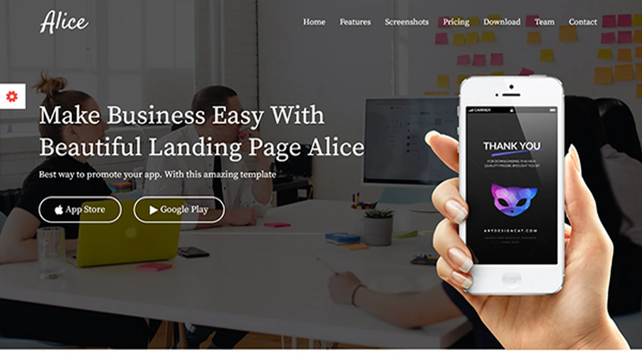 Alice - App Landing Page HTML Template