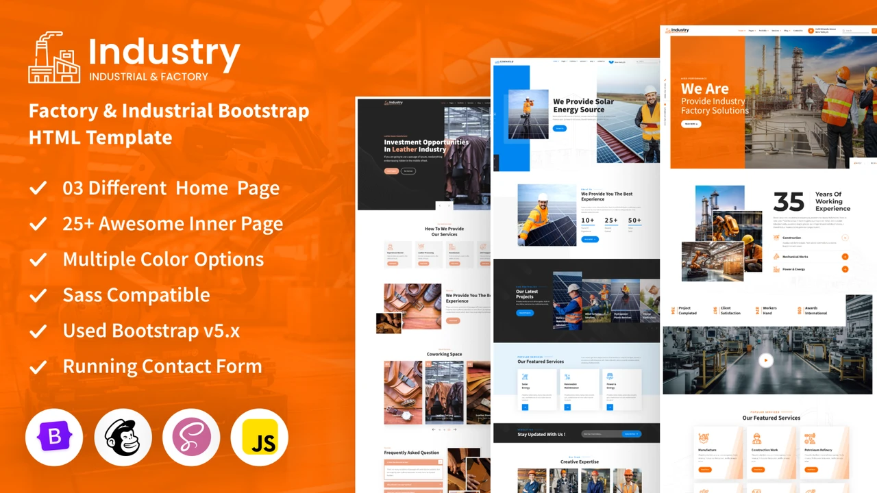 Industry - Factory & Industrial Bootstrap HTML Template