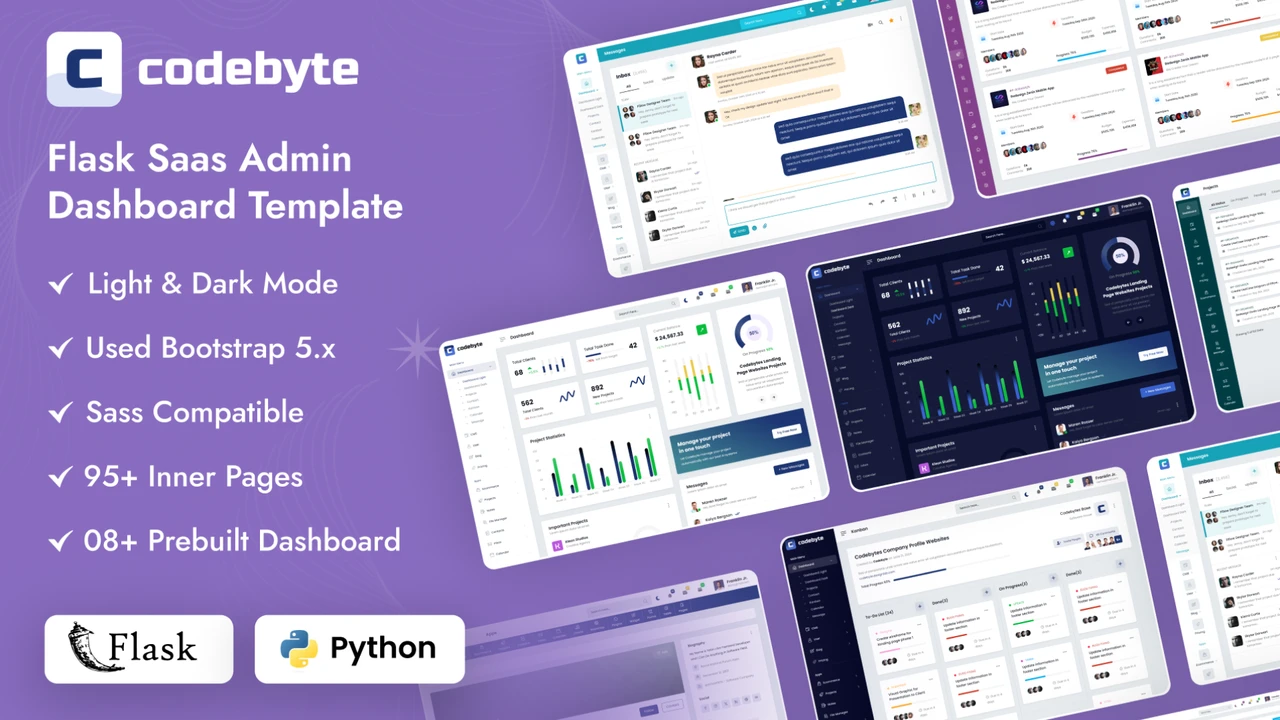CodeByte - Flask Saas Admin Dashboard Bootstrap Template
