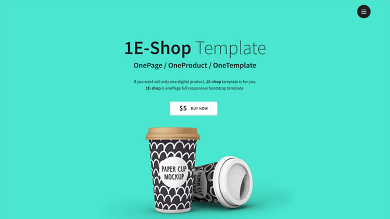 1E-shop - One-Page Shop Bootstrap 4