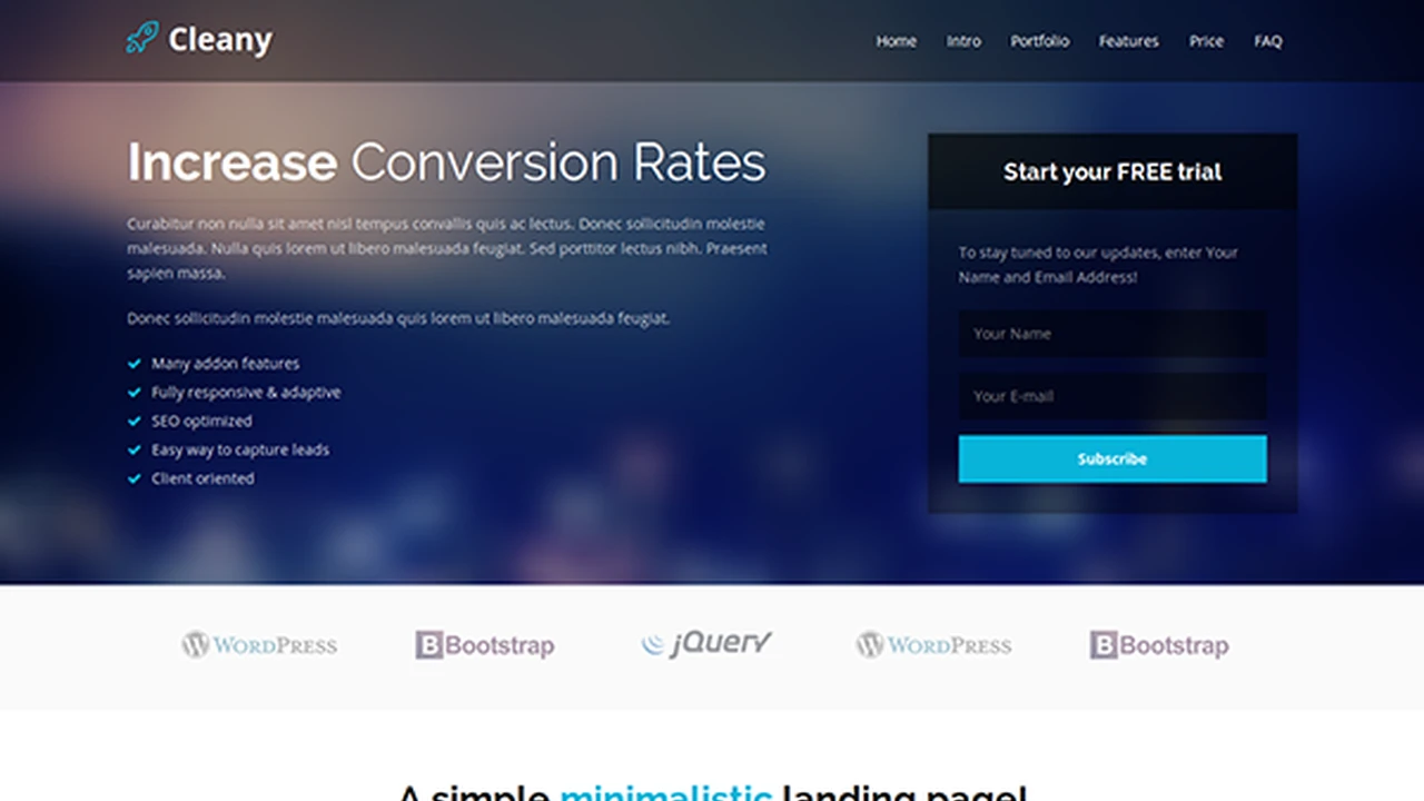 Cleany - HTML5 Landing Page