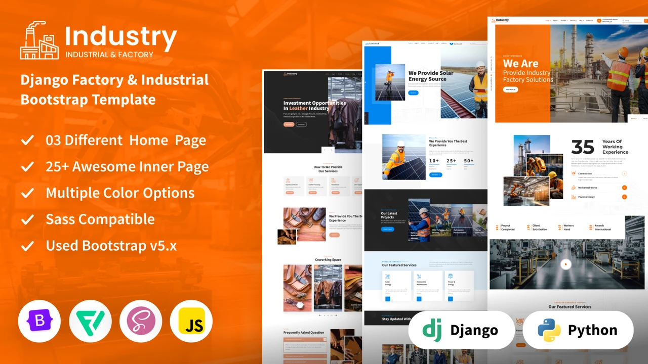 Industry - Django Factory & Industrial Bootstrap Template
