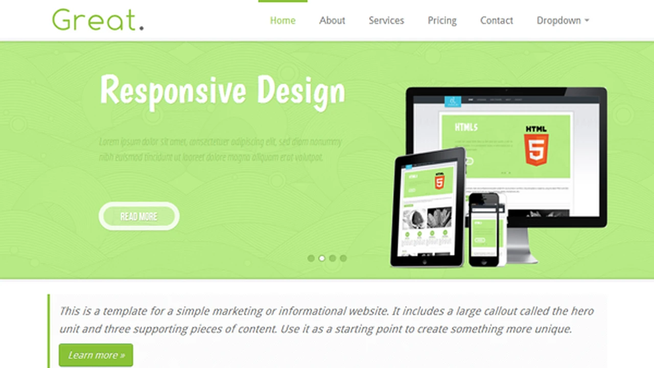 Great Responsive HTML5 Business Template