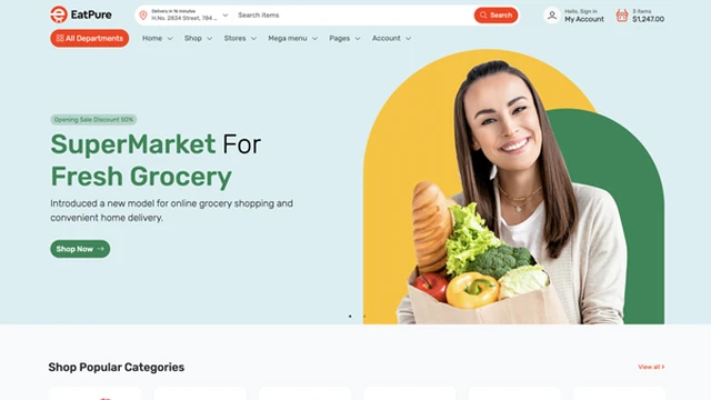 Eatpure - Online Grocery Supermarket HTML