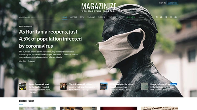 Magazinize - News and Magazine Template