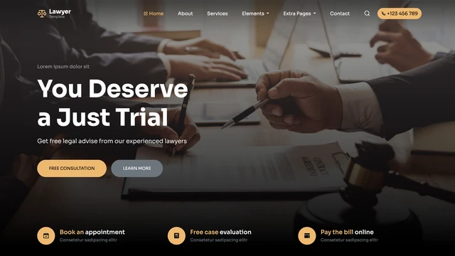 Lawyex - Lawyer, Law Firm & Attorney Website Template