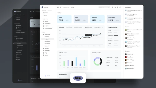 Snow - Tailwind & PHP Admin Dashboard