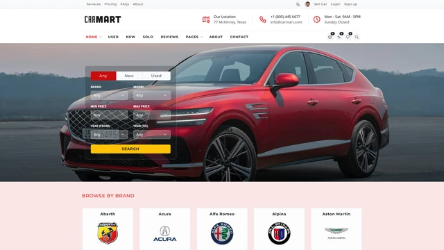 CarMart - Automotive Directory and Dealership Bootstrap 5 Template